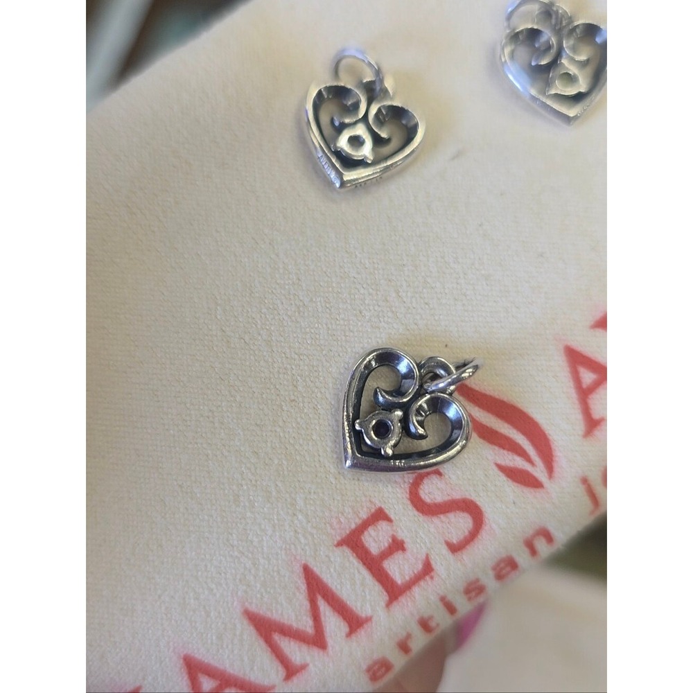 1 James Avery Sterling Heart Charm Pendant with Colored Gemstones - Birthstones - Picture 8 of 13